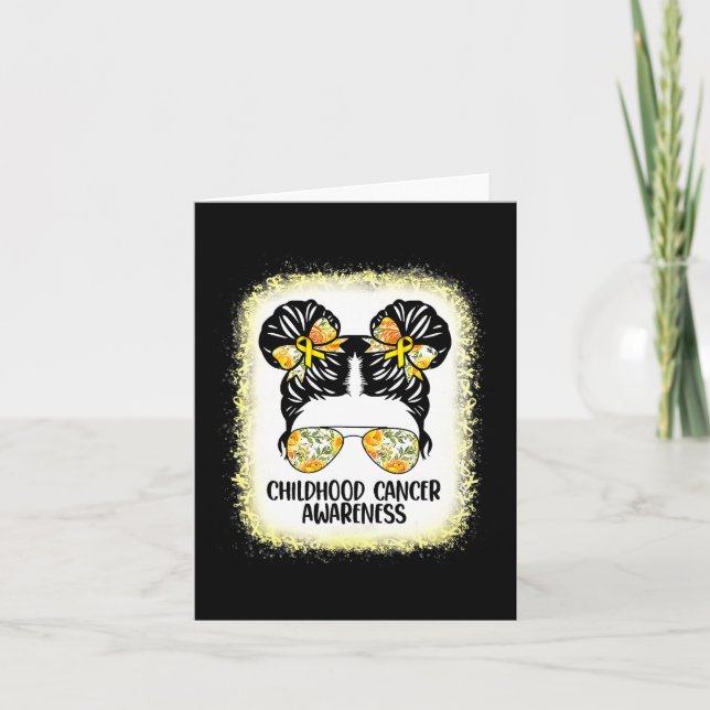 Cartão Mensagem de Consciência do Cancer Infantil - Faixa (Frente)