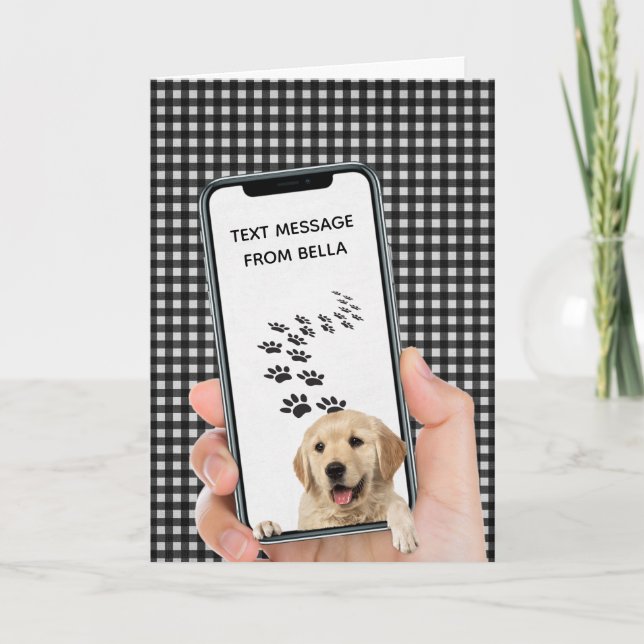 Cartão mensagem de texto de aniversário no telefone celul (Frente)