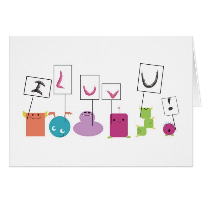 Cartão mensagem-monstro (Frente Horizontal)