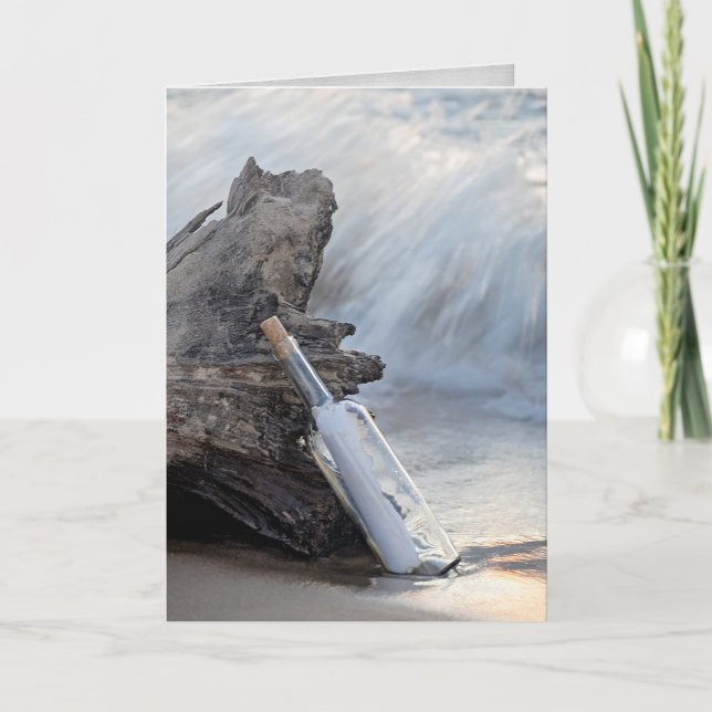 Cartão mensagem num aniversário de garrafa (Frente)