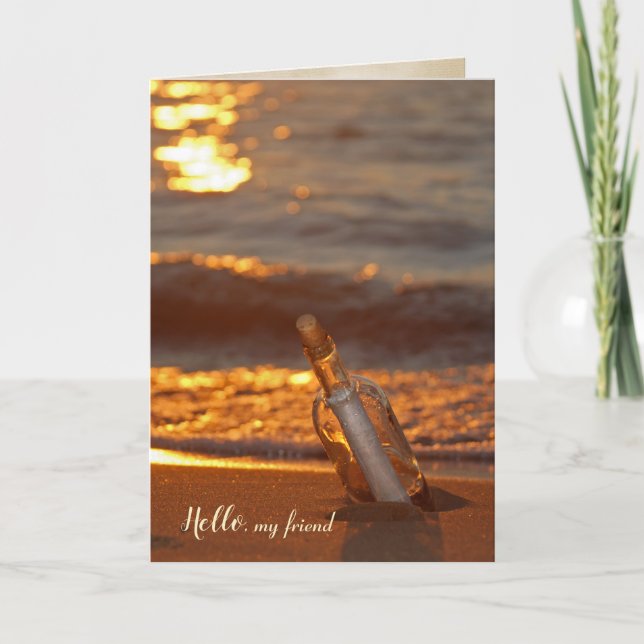 Cartão Mensagem num frasco para amigo (Frente)