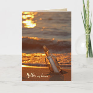 Cartão Mensagem num frasco para amigo