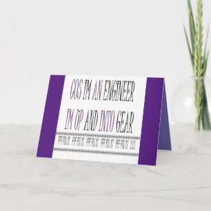 Cartão Mensagem para Engenheiros e aqueles que consertam 