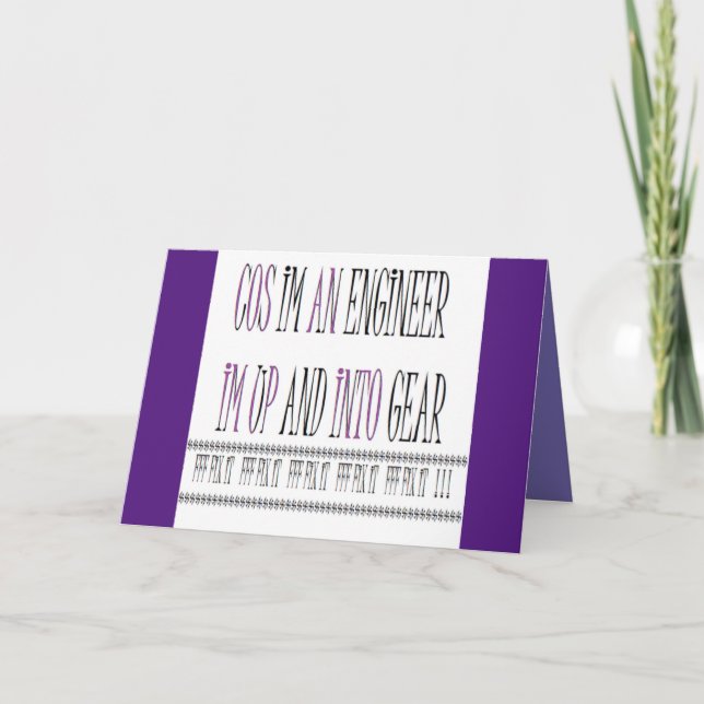 Cartão Mensagem para Engenheiros e aqueles que consertam  (Frente)