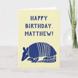 Cartão Mensagem Personalizada Personalizada de Armadillo 