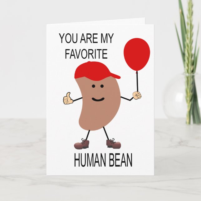 Cartão Mensagem personalizável Birthday Card Human Bean (Frente)