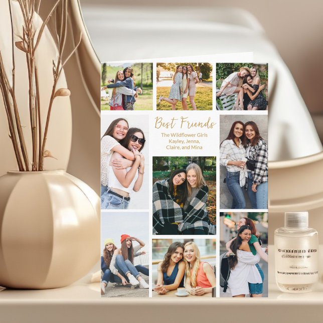 Cartão Mensagem Personalizável de Colagem de Fotos do Mel (Criador carregado)