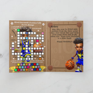 Cartão Mensagem Secreta de Aniversário de Basquete de Men