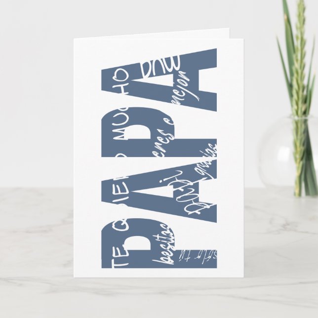 Cartão Mensajes para papá. Messages for dad. (Frente)