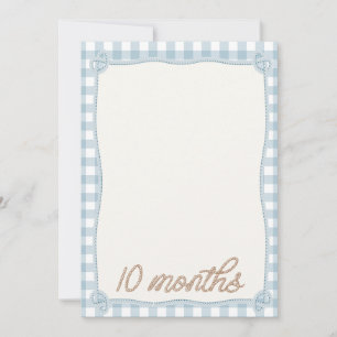 Cartão Mensal Vintage Blue Xadrez Rodeo 10.o Mês