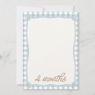 Cartão Mensal Vintage Blue Xadrez Rodeo 4.o Mês