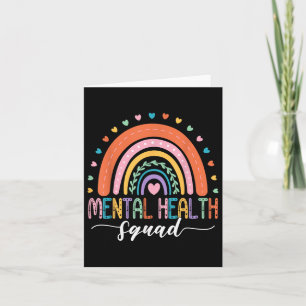 Cartão Mental Health Squad Boho Rainbow Brain Ilness Awa