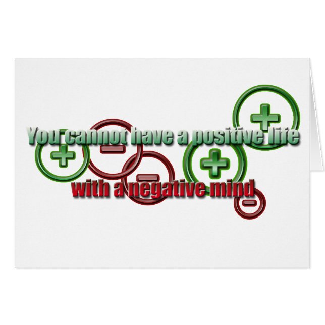 Cartão Mente negativa de vida positiva (Frente Horizontal)