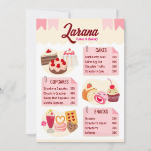 Cartão Menu Bakery