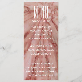 Cartão Menu Casado Adorável em Pinks e Lavandas