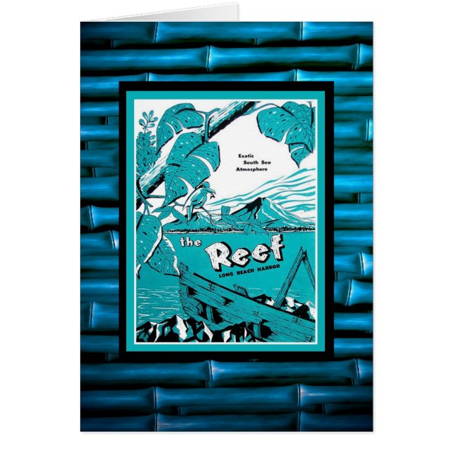 Cartão Menu clássico Vintage Tiki! (Frente)