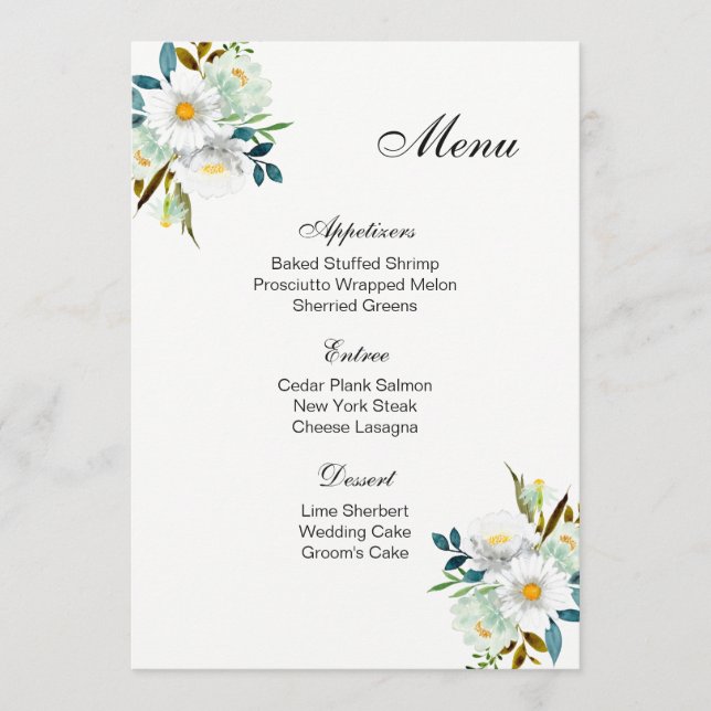 Cartão Menu de Casamento (Frente)