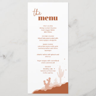 Cartão Menu Desert Wedding