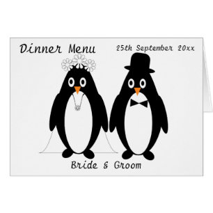Cartão Menu do comensal dos pinguins