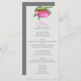 Cartão Menu Peonies