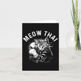 Cartão Meow Thai Funny Muay Thai Boxando Gata Artes Marci