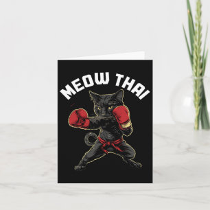 Cartão Meow Thai Funny Muay Thai Boxando Gata Artes Marci