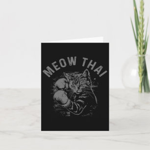 Cartão Meow Thai Funny Muay Thai Boxando Gata Artes Marci