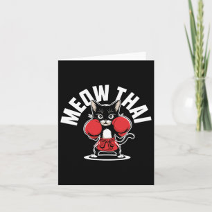 Cartão Meow Thai Muay Thai Boxando Cat Artes Marciais Mma