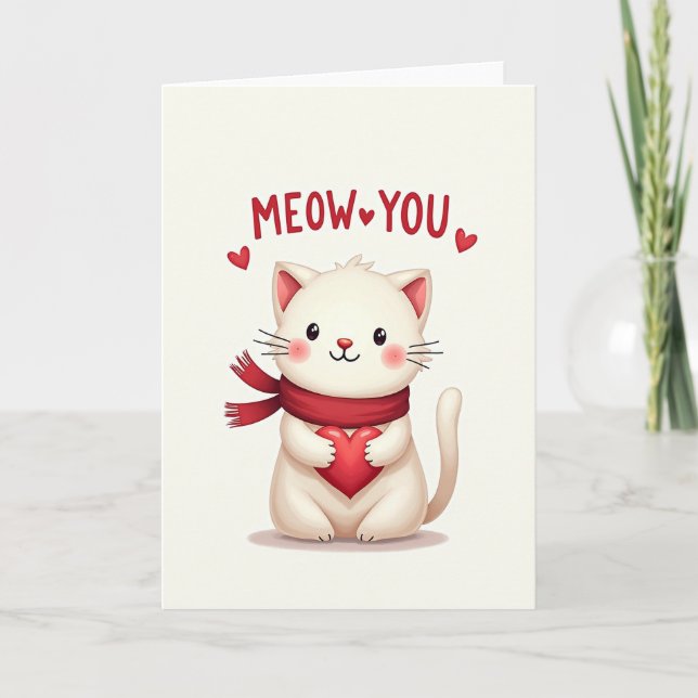Cartão Meow You Cat Love Card (Frente)