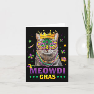 Cartão Meowdi Gras Mardi Gras Cat Lover New Orleans Louis