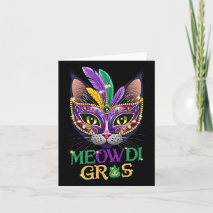 Cartão Meowdi Gras Mardi Gras Cat Lover New Orleans Louis