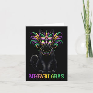 Cartão Meowdi Gras Mardi Gras Cat Lover New Orleans Louis