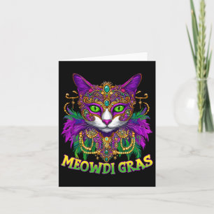 Cartão Meowdi Gras Mardi Gras Cat Lover New Orleans Louis