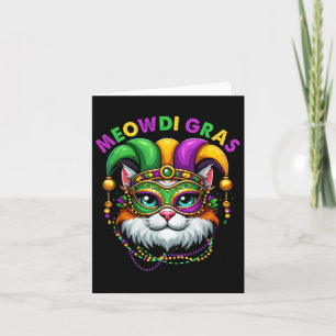 Cartão Meowdi Gras Mardi Gras Cat Lover New Orleans Louis