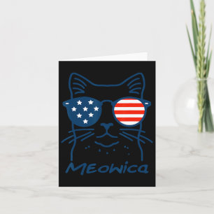 Cartão Meowica Usa América Cat 4 De Julho Patriótico Engr
