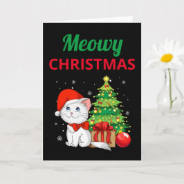 Cartão Meowy Christmas Folded Greeting Card