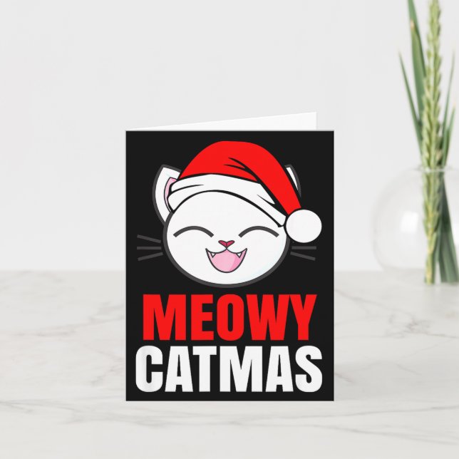 Cartão Meowy Christmas Holiday - Funny Merry Catmas Tee  (Frente)