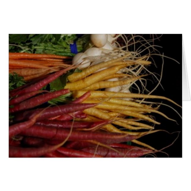 Cartão mercado de lugar de pique das cenouras (Frente Horizontal)