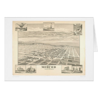 Cartão Merced, mapa panorâmico 1888 do CA (1062A)