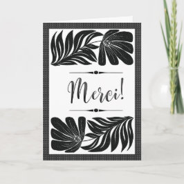Cartão Merci Floral Elegante Mille Mercis Tropical Preto