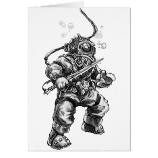 Cartão Mergulhador do mar profundo