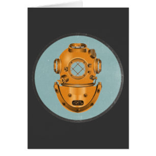 Cartão Mergulho Bell do vintage