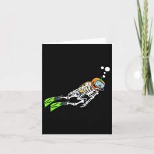Cartão Mergulho de Skeleton Scu Diver de Abóbora de Hallo