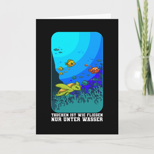 Cartão Mergulho É Como Voar Roupas de Mergulhador Equipam (Frente)
