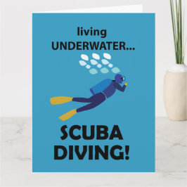 Cartão Mergulho Scuba Vivendo Submarino Scuba