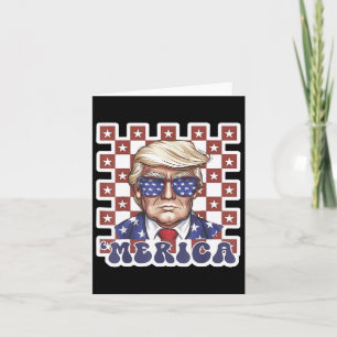 Cartão Merica Trump Happy 4 De Julho Bandeira Americana T