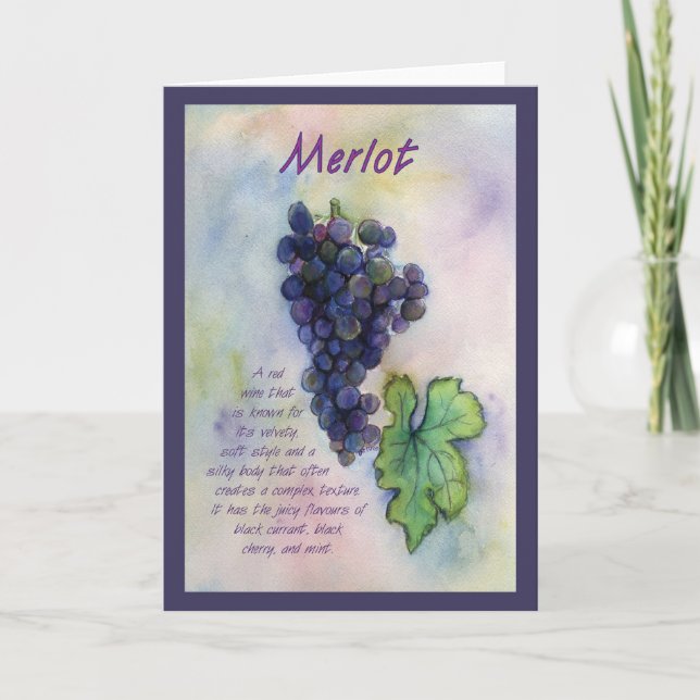Cartão Merlot Wine Art Graphics Greeting ou Note Card (Frente)