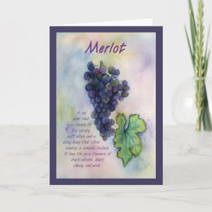 Cartão Merlot Wine Grape Greeting Card