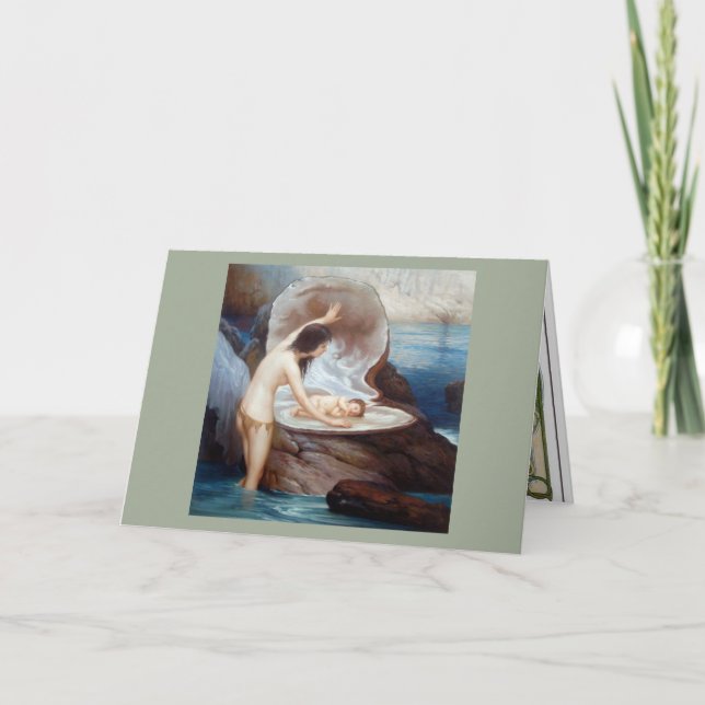 Cartão Mermaid and Baby (Frente)