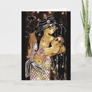 Cartão Mermaid and child Mothers Day Card